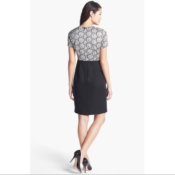 VINCE CAMUTO Lace Print Crepe Dress - Picture 5 of 5